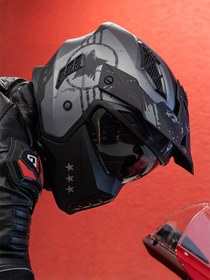 Resim DeadG Helix Colonel Mat Siyah-Antrasit Modüler Kask 