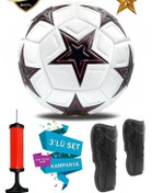 Resim Futbol Topu 3'lü Set Dikişli Futbol Topu Sert Zemin Halı Saha Futbol Topu Beyaz 