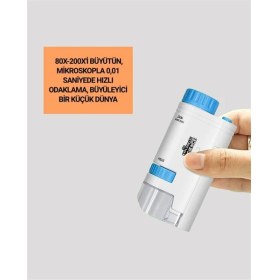 Resim Urfakent LED Aydınlatmalı 80-200 Kat Büyütmeli Cep Mikroskop 