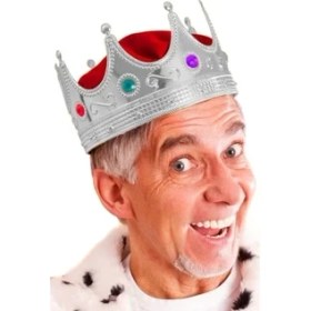 Resim Gümüş Kral Tacı Yetişkin-Çocuk Uyumlu 