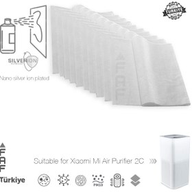 Resim FAF FİLTRE 10 Adet Xiaomi Air Purifier 2c Uyumlu Gümüş Iyonlu Elektrostatik Toz Tutucu Ön Filtre 