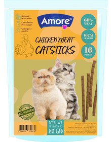 Resim Amore Chicken Meat Tavuk Etli Kedi Ödül Çubuğu 16'lı 80 G 