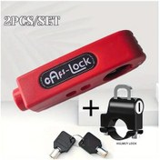 Resim Dashanshop Kombinasyon Kilitli 2li Kask Ve Gidon Kilidi Kırmızı Siyah Hafif Portatif 