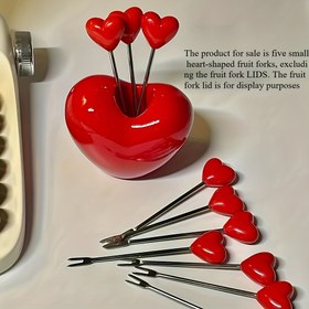 Resim Kalp Şeklinde Yapay Meyve Çatalı Paslanmaz Çelikten Yapılmış, Sevgililer Günü Tatlıları İçin Harika, Düğün Hediyeleri ve Tatlı Araçları - Noel ve Cadılar Bayramı Hediyeleri İçin Mükemmel! 
