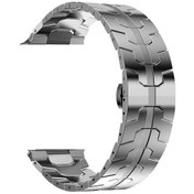 Resim Teleplus Watch Series 6 44MM Kordon Titanium Alaşımlı Metal Krd 63 Gümüş 