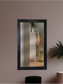Resim Siyah Ahşap Çerçeve Ayna ,boy Hol Antre Ayna64x37 Siyah 