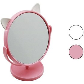 Resim 6 İnç - 15cm - Yuvarlak Kulaklı Renkli Plastik Makyaj Aynası Ayaklı 5496 Çok Renkli 