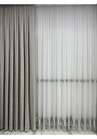 Resim Bohem Kumaş Açık Gri Fon Perde Ekstraforlu Pilesiz Dikim Açık Gri 