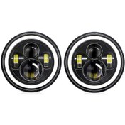Resim Aumotop 7" Araba Motosiklet Drl İle Dönüş Led Far Siyah 2 Adet 