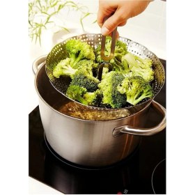 Resim CetKing Pişirme Aparatı, Sebze Haşlama, Metal Buharda Pişirici, Katlanabilen Buharda Pişirme Aleti Sağlıklı Yemek Aparatı 