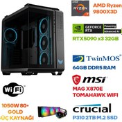 Resim Game Garaj Titan S4 AMD Ryzen 7 9800X3D 64GB RAM 2TB SSD RTX5090 240mm Sıvı Soğutma FreeDOS Oyuncu T 