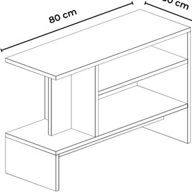 Resim Hofga Sümela Raflı Yan Sehpa - Gazetelik, Dergilik, Kitaplık Traverten 