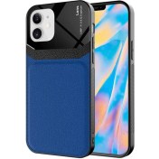 Resim Canpay Apple iPhone 12 Uyumlu Kılıf Deri Tasarım Sert Lens Koleksiyonu, Yüksek Malzeme Kalitesi 