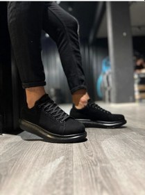 Resim Shoecide Yüksek Taban Günlük Ayakkabı 044 Siyah Süet Siyah Taban Siyah Süet Siyah Taban Siyah 