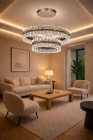 Resim Bohem Aydınlatma Kristal Cam 30x50 3 Renk Led Kumandalı Modern Avize Çok Renkli 