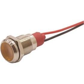 Resim Motorobit 10L-P1 10Mm 12-24V Kablolu Metal Sinyal Lambası - Sarı 