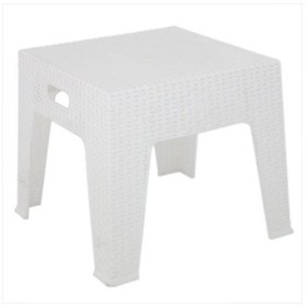 Resim Luna Elit Rattan Sehpa Beyaz 