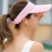 Resim Kadınlar için Güneş Koruma Amaçlı Beyzbol Şapkası, Koşu, Tenis, Beyzbol için Ayarlanabilir Kayışlı Nefes Alabilir Polyester Şapka 