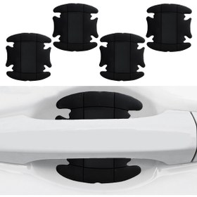 Resim Oto Aksesuarcım Dış Kapı Kolu Koruma Bandı Silikon 4 Parça Siyah 