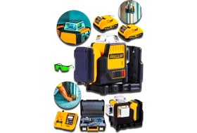 Resim Dozzer Alman Dw 360° 12 Köşe 50 Metre Ölçüm 2 Akülü Yeşil Çizgili Hizalama Lazer Metre Çizgi Hizalama Makinesi 