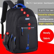 Resim Uniseks Büyük Kapasiteli Seyahat Sırt Çantası - Ayarlanabilir Askılı Hafif Naylon Laptop Çantası, İş, Okul veya İş Gezileri için Çoklu Bölmeler ve Fermuarlı Cepler (Siyah), Seyahat İçin Sırt Çantası 