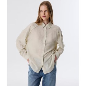 Resim Twist Hotfix Baskılı Pileli Kadın Gömlek (TW6250025089) 