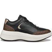 Resim Geox Woman Black Spherica Ecub-3 Laced Thick Sole Leather Sneakers Derimod