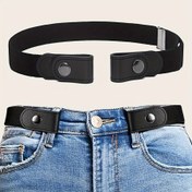 Resim Kadınlar için Ayarlanabilir Slim Fit Kemer Metal Tokalı - Siyah Deri Casual Spor Kemeri, Kot Pantolonlar ve Festivaller İçin, Kot Aksesuarı, Şık Tasarım, Pürüzsüz Dokulu 