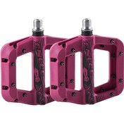 Resim motosergen Enlee Renkli Çivili Kaymaz Platform Pedal MTB Rulmanlı Plastik Alüminyum Pedal Ultra Hafif Mor 