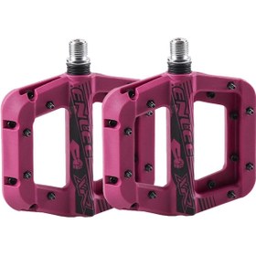 Resim motosergen Enlee Renkli Çivili Kaymaz Platform Pedal MTB Rulmanlı Plastik Alüminyum Pedal Ultra Hafif Mor 