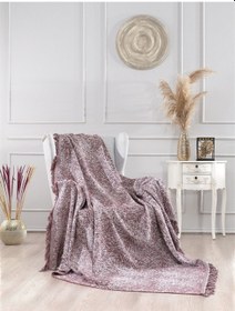 Resim Vicuna Home Pamuklu Çok Amaçlı Ebruli Koltuk / Çekyat Örtüsü Bordo 