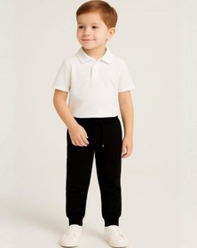 Resim Zekids Çocuk Beli Paçası Lastikli Yumuşak Dokulu Okul Eşofman Altı-16088 Siyah 