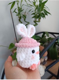 Resim KREATİF TASARIM Şapkalı Tavşan Amigurumi El Örgüsü 