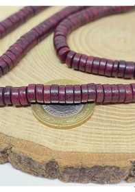 Resim Bileklik Boy Yarım Dizi Ud Ağacı Ahşap Rondela Kesim 7.5 2.5mm 51372 18cm Uzunluğundadır Çok Renkli 