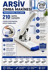 Resim Büyük Boy Zımba Makinesi 1 Adet Kangaro Ds-23s24fl Arşiv Tipi Zımba Makinası 210 Yaprak Kapasiteli Zımba Teli Kollu 