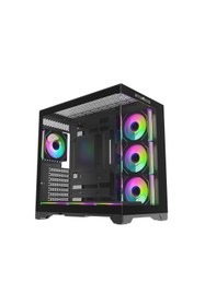 Resim Strong Dragon 7x 120 mm Fanlı ARGB Kumandalı ATX Akvaryum Siyah Gaming Bilgisayar Kasası (Powersız) 