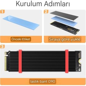 Resim M.2 2280 SSD Nvme Notebook (Laptop) Uyumlu Soğutucu Alüminyum Alaşımlı Isı Emici Pasif Soğutucu -Termal Pad Yeni Nesil 