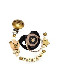 Resim Sahi Aksesuar Isimli Bebek Emzik Zinciri Ve Taşlı Bebek Silikon Emzik Seti 0-6 Ay - Sahi 1377 Çok Renkli 