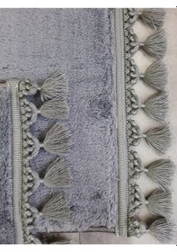 Resim Elite Antrasit Ponpon Saçaklı Peluş 2'li Banyo Paspası Halısı Antrasit 