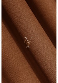 Resim Keten Fon Perde V-4022 Turuncu Turuncu 