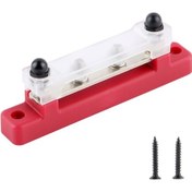 Resim Kırmızı Nylon Tabanlı 130a Ac/150a Dc M6 4 Tek Sıralı Saçma Tapaçlı Katı Tabanlı Akım Toplayıcı 