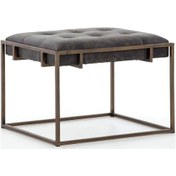 Resim Mood Tekli Metal Ayaklı Dekoratif Puf Bench Gri 