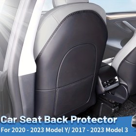 Resim 1 adet for TESLA Model 3/Y Tam Kaplama Koltuk Arkası Koruyucu - Anti-Kick Mat, Çizik ve Aşınma Dirençli, PVC Malzeme, Yapışkanlı Pedlerle Kolay Kurulum, Araba Koltuk Koruyucu | Şık Koruyucu | Dayanıklı PVC Malzeme 
