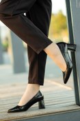 Resim Kadın Topuklu Ayakkabı SİYAH KROKO 