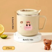 Resim Oein Worthbuy Mini Sevimli Çocuklar Çabuklu Çift Duvar Yalıtımlı Su Kupası 316 Paslanmaz Çelik Içme Kupası Mühür Kahve Kupa Kapasite201-300MLE Stil (Yurt Dışından) 