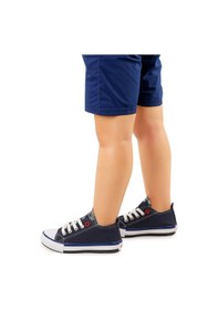Resim Kiko Kids Tinna Bağcıklı Erkek Çocuk Keten Spor Ayakkabı Lacivert 