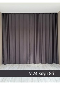 Resim Donatti Koyu Gri Star Blackout Pilesiz Tek Kanat Fon Perde Koyu Gri 