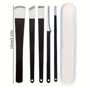 Resim 5 Profesyonel Pedikür Aracı Seti, Saklama Kutusu, Paslanmaz Çelik Batık Tırnak Araç Seti, Nasır ve Mısırları Gidermek İçin Tasarlanmıştır, Bir Pedikür Bıçağı, Mısır Planyası, Kokusuz Peeling Aletleri, Tırnak Makası ve Bir Mısır Giderme Seti İçerir. 