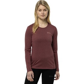Resim Jack Wolfskin Sky Thermal L/s Kadın Kırmızı İçlik Üst 