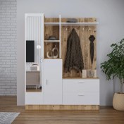 Resim Robin Home Vestiyer Ayakkabılık Portmanto Aynalı Raf Atlantik Çam Beyaz 